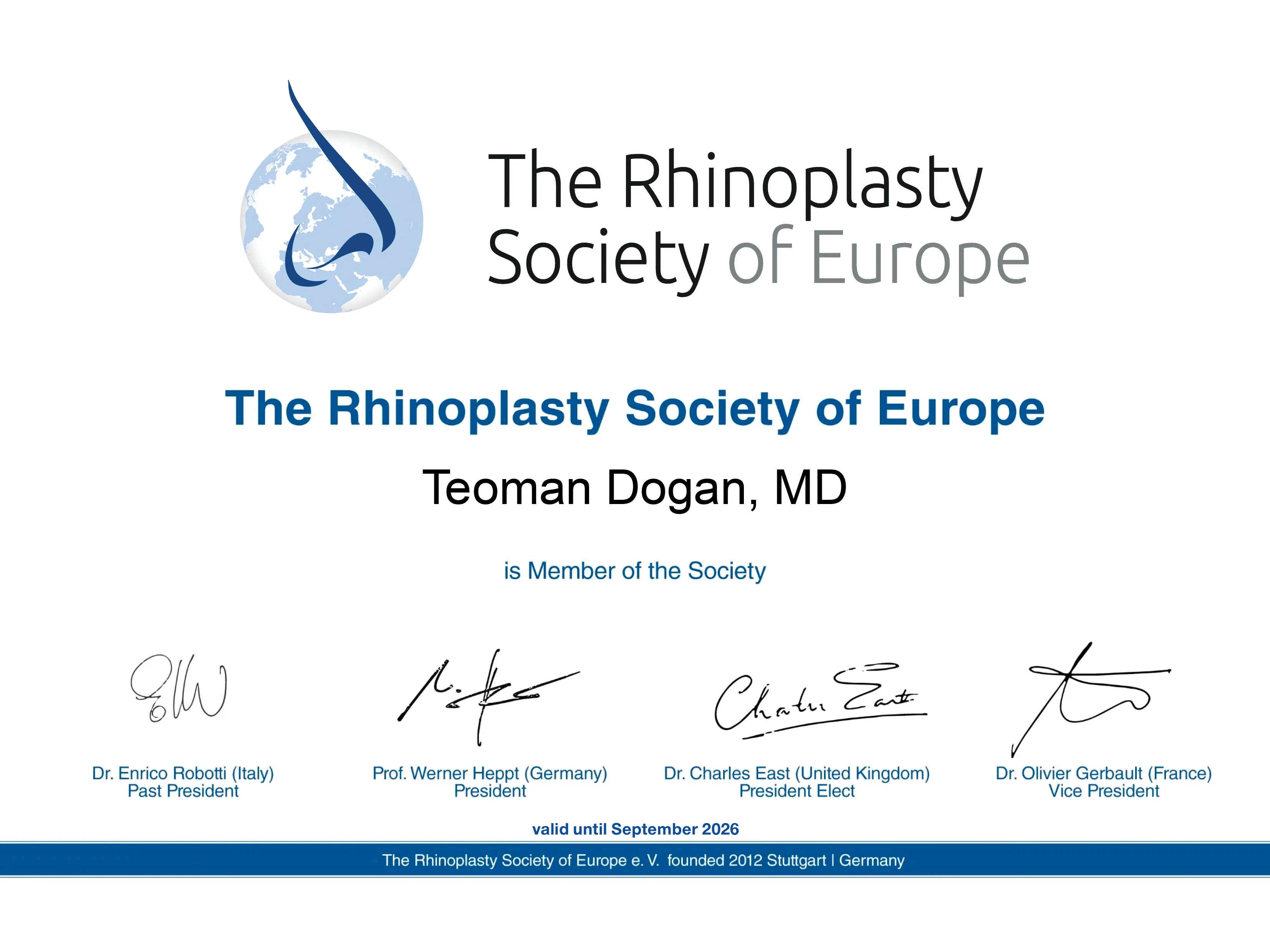 Rhinoplasty Society of Europe Member
