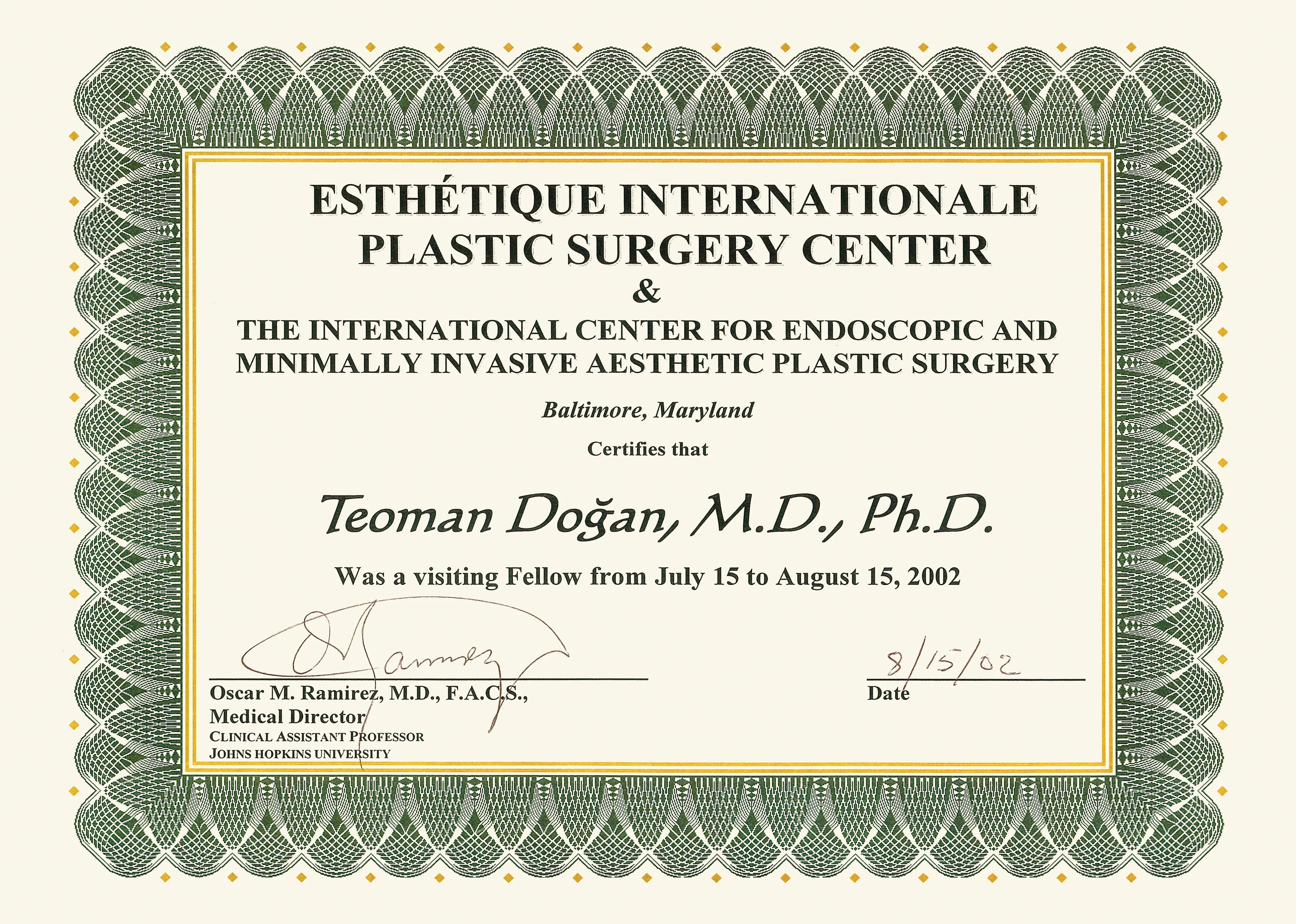 Ramirez Fellow Certificate